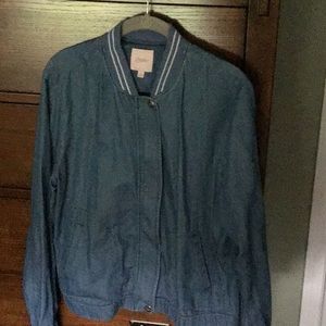 Lightweight Denim Look Bomber Jacket